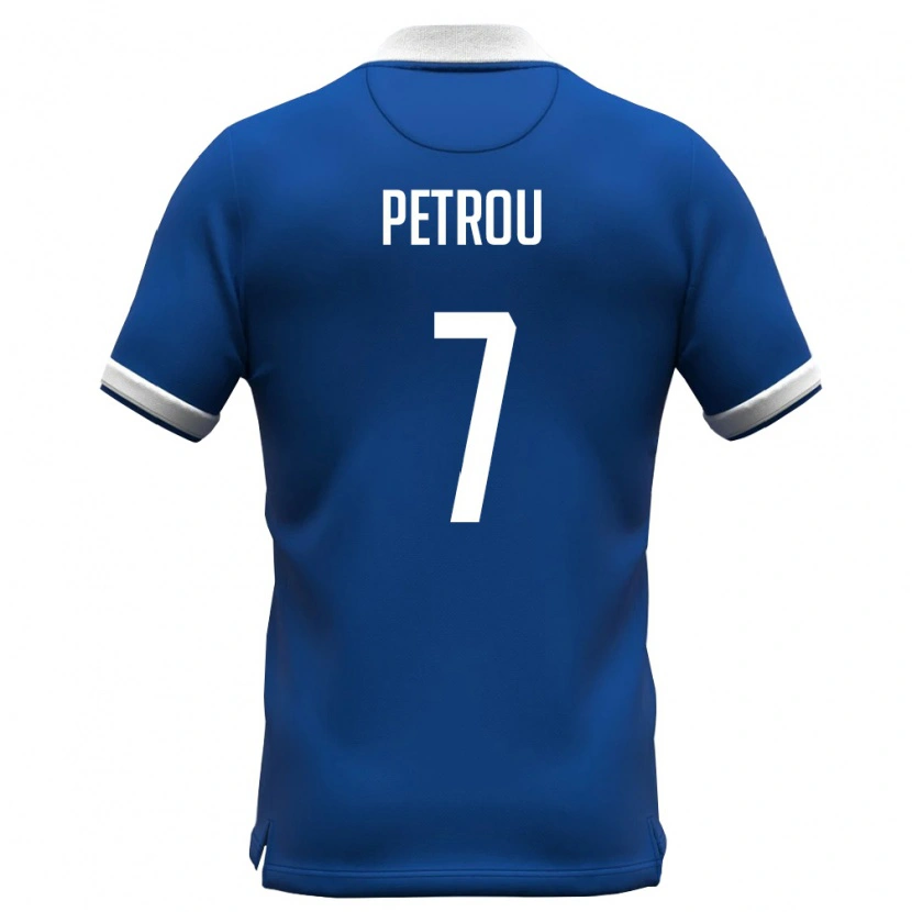 Danxen Mujer Camiseta Chipre Marinos Petrou #7 Azul Real Blanco 1ª Equipación 26-28 La Camisa