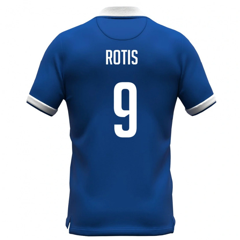 Danxen Mujer Camiseta Chipre Robertos Rotis #9 Azul Real Blanco 1ª Equipación 26-28 La Camisa