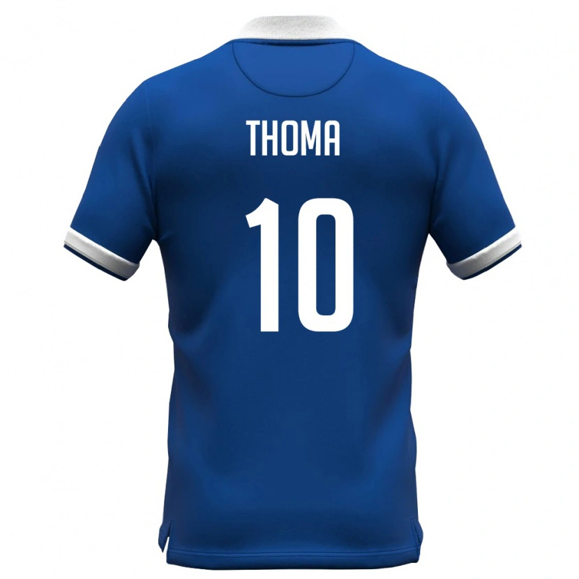Danxen Mujer Camiseta Chipre Christodoulos Thoma #10 Azul Real Blanco 1ª Equipación 26-28 La Camisa