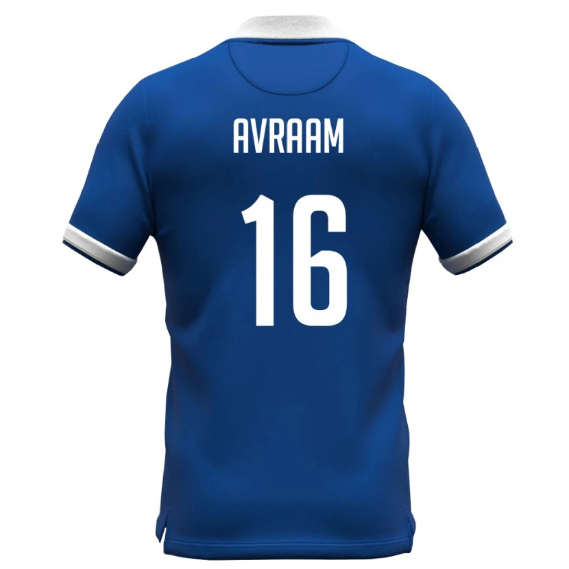 Danxen Mujer Camiseta Chipre Andreas Avraam #16 Azul Real Blanco 1ª Equipación 26-28 La Camisa