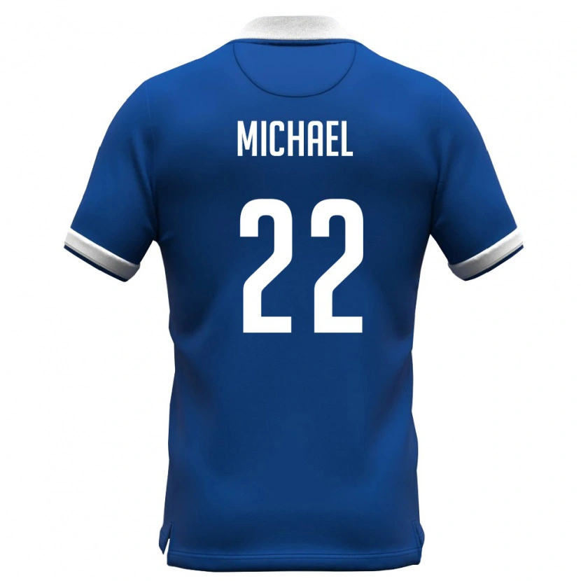 Danxen Mujer Camiseta Chipre Neofytos Michail #22 Azul Real Blanco 1ª Equipación 26-28 La Camisa