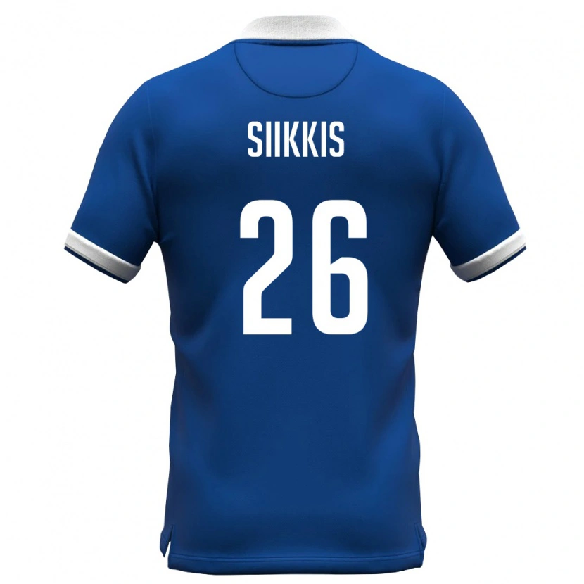 Danxen Mujer Camiseta Chipre Andreas Siikkis #26 Azul Real Blanco 1ª Equipación 26-28 La Camisa