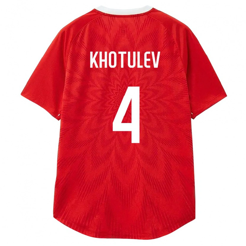 Danxen Mujer Camiseta Rusia Timofey Khotulev #4 Rojo Blanco Marrón 1ª Equipación 26-28 La Camisa