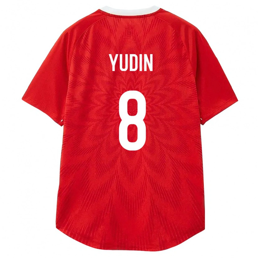 Danxen Mujer Camiseta Rusia Aleksandr Yudin #8 Rojo Blanco Marrón 1ª Equipación 26-28 La Camisa