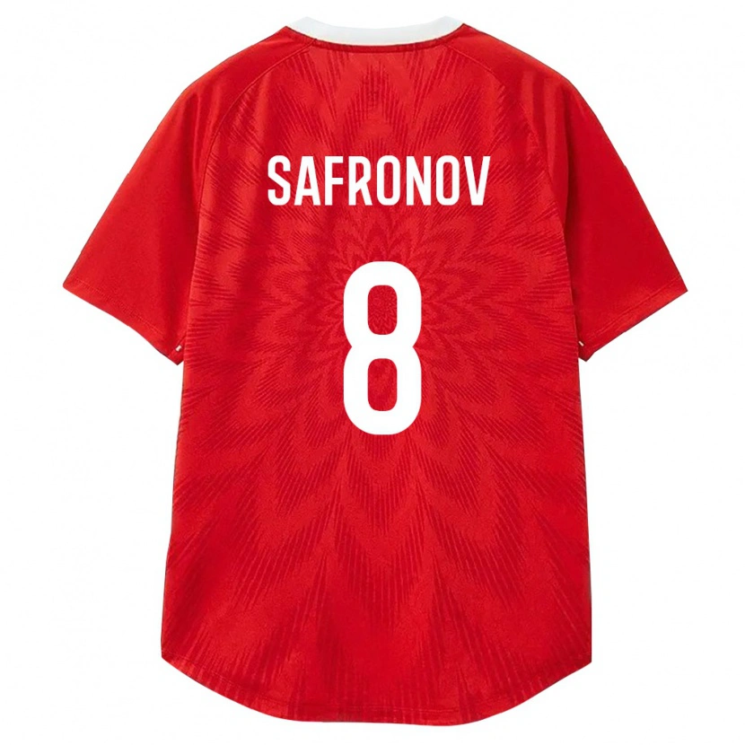 Danxen Mujer Camiseta Rusia Georgiy Safronov #8 Rojo Blanco Marrón 1ª Equipación 26-28 La Camisa