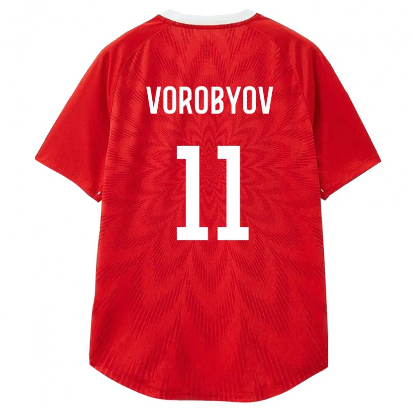 Danxen Mujer Camiseta Rusia Dmitriy Vorobyov #11 Rojo Blanco Marrón 1ª Equipación 26-28 La Camisa