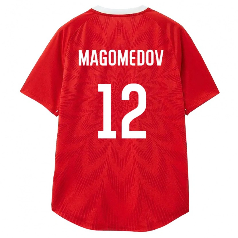 Danxen Mujer Camiseta Rusia Yakhya Magomedov #12 Rojo Blanco Marrón 1ª Equipación 26-28 La Camisa