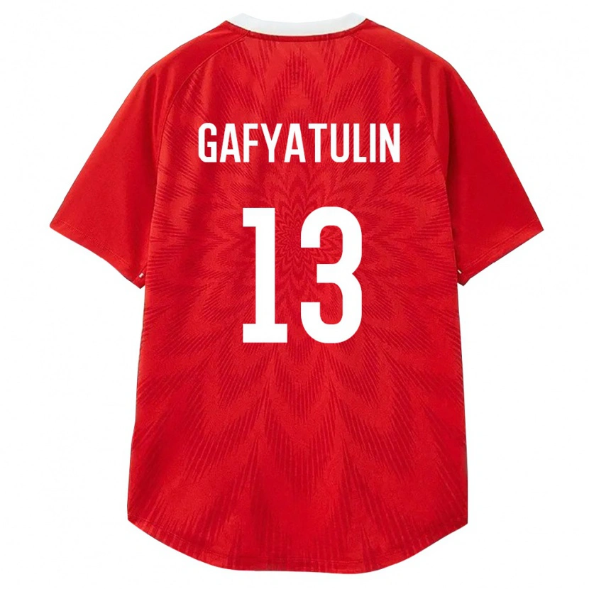 Danxen Mujer Camiseta Rusia Rafael Gafyatulin #13 Rojo Blanco Marrón 1ª Equipación 26-28 La Camisa