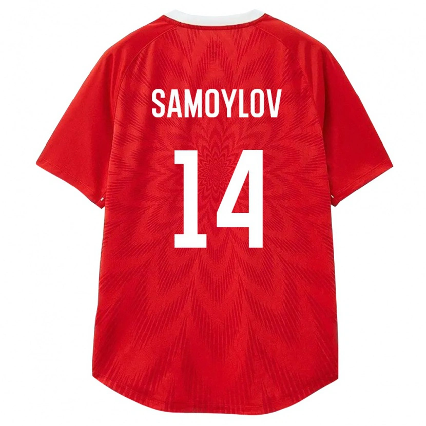 Danxen Mujer Camiseta Rusia Matvey Samoylov #14 Rojo Blanco Marrón 1ª Equipación 26-28 La Camisa
