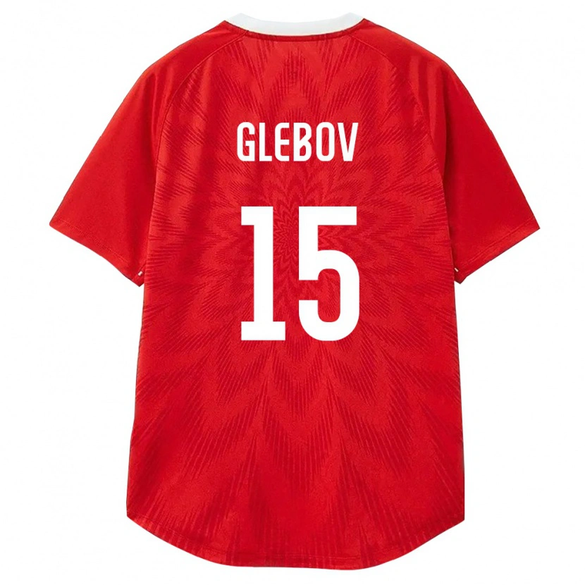 Danxen Mujer Camiseta Rusia Kirill Glebov #15 Rojo Blanco Marrón 1ª Equipación 26-28 La Camisa