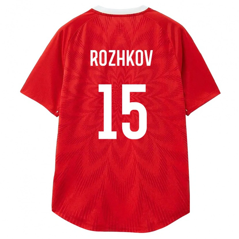 Danxen Mujer Camiseta Rusia Ilya Rozhkov #15 Rojo Blanco Marrón 1ª Equipación 26-28 La Camisa