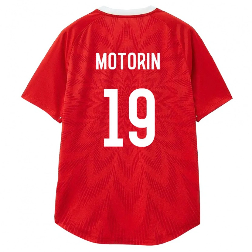 Danxen Mujer Camiseta Rusia Daniil Motorin #19 Rojo Blanco Marrón 1ª Equipación 26-28 La Camisa