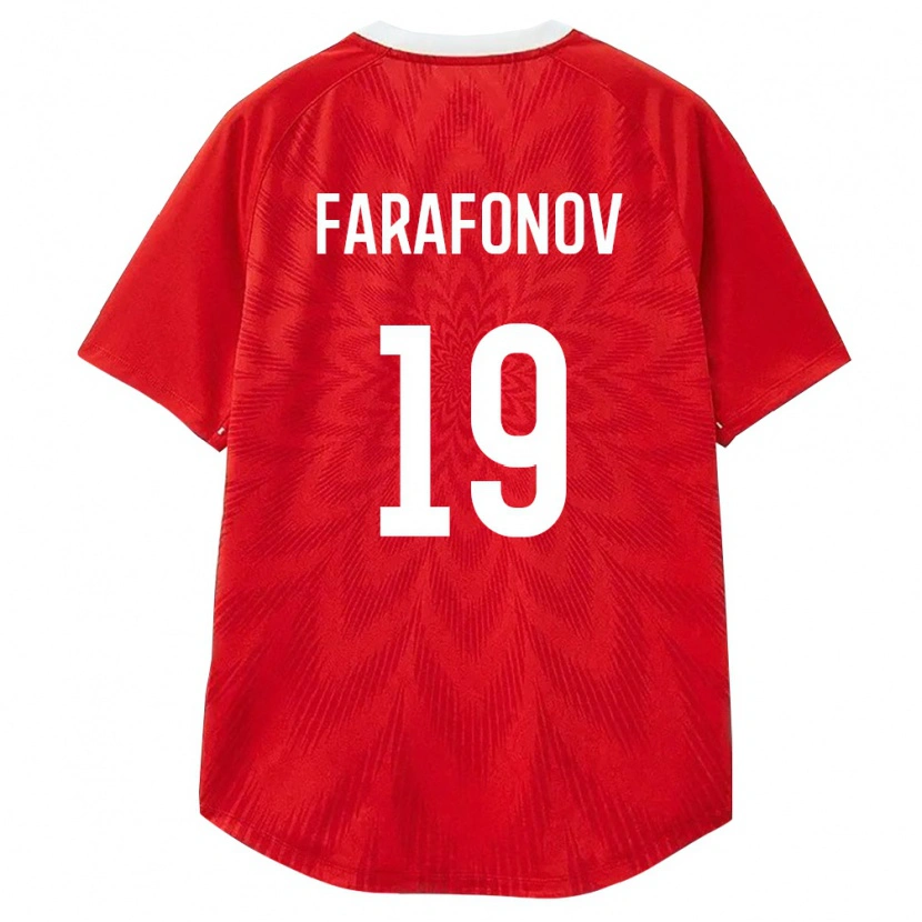Danxen Mujer Camiseta Rusia Demid Farafonov #19 Rojo Blanco Marrón 1ª Equipación 26-28 La Camisa