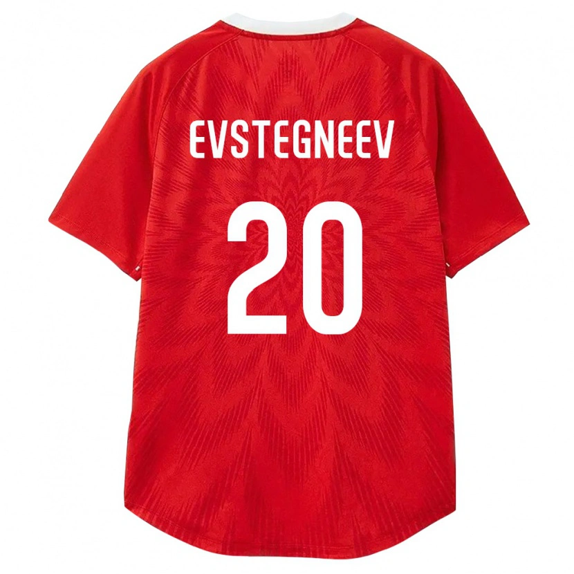 Danxen Mujer Camiseta Rusia Aleksey Evstegneev #20 Rojo Blanco Marrón 1ª Equipación 26-28 La Camisa