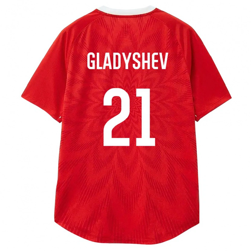 Danxen Mujer Camiseta Rusia Yaroslav Gladyshev #21 Rojo Blanco Marrón 1ª Equipación 26-28 La Camisa