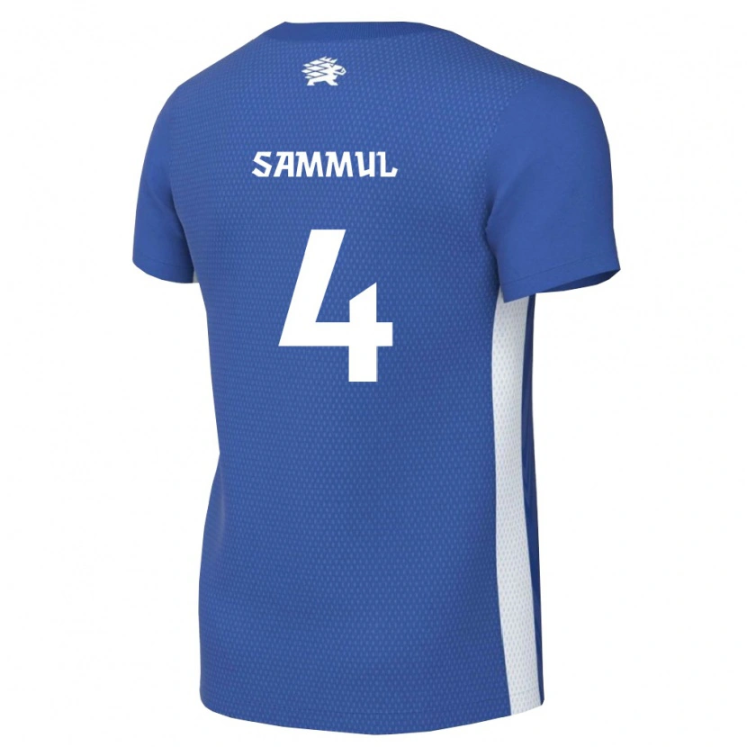 Danxen Mujer Camiseta Estonia Ronald Sammul #4 Azul Oscuro Blanco 1ª Equipación 26-28 La Camisa