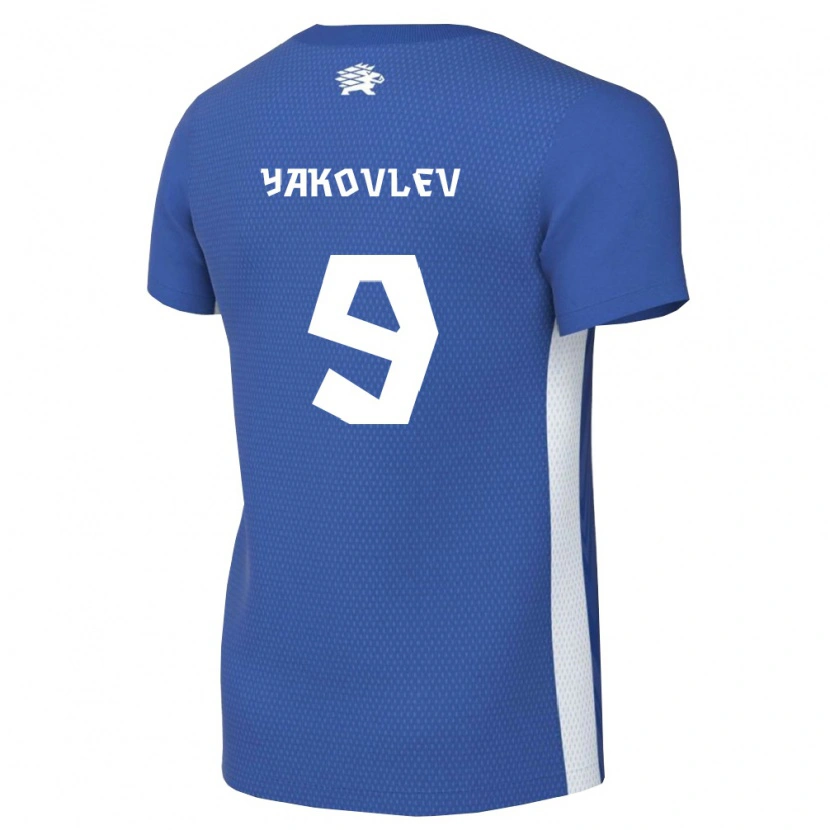 Danxen Mujer Camiseta Estonia Ioan Yakovlev #9 Azul Oscuro Blanco 1ª Equipación 26-28 La Camisa