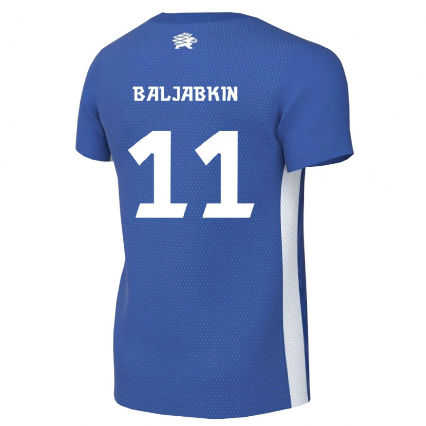 Danxen Mujer Camiseta Estonia Nikita Baljabkin #11 Azul Oscuro Blanco 1ª Equipación 26-28 La Camisa