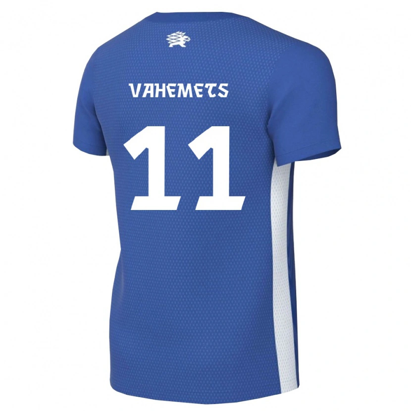 Danxen Mujer Camiseta Estonia Oskar Vahemets #11 Azul Oscuro Blanco 1ª Equipación 26-28 La Camisa