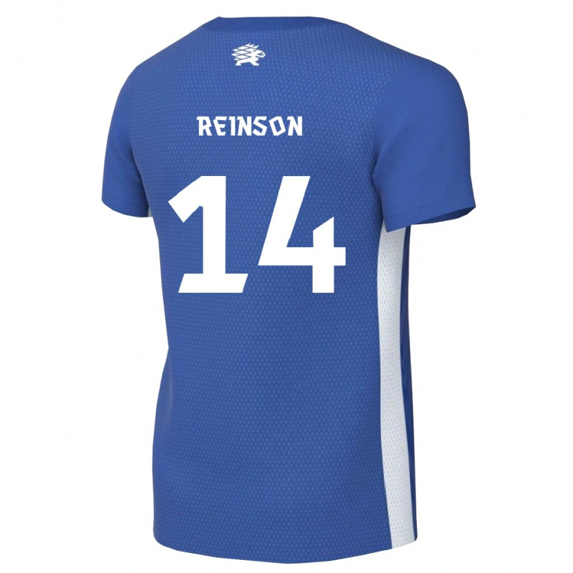 Danxen Mujer Camiseta Estonia Pärtel Reinson #14 Azul Oscuro Blanco 1ª Equipación 26-28 La Camisa