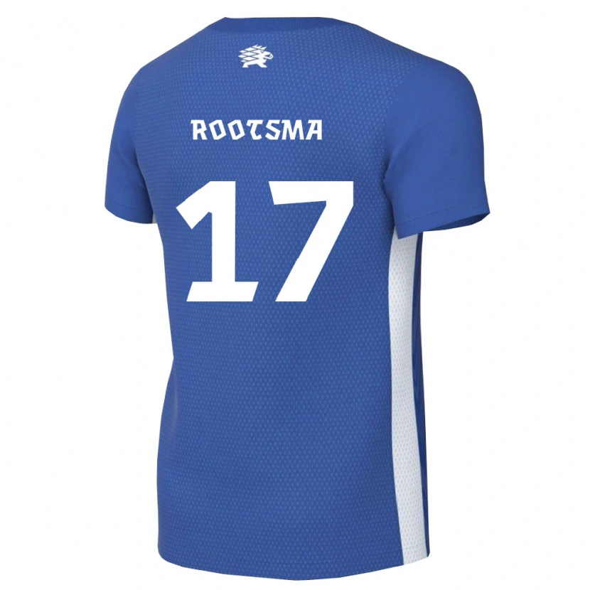 Danxen Mujer Camiseta Estonia Ottomar Rootsma #17 Azul Oscuro Blanco 1ª Equipación 26-28 La Camisa