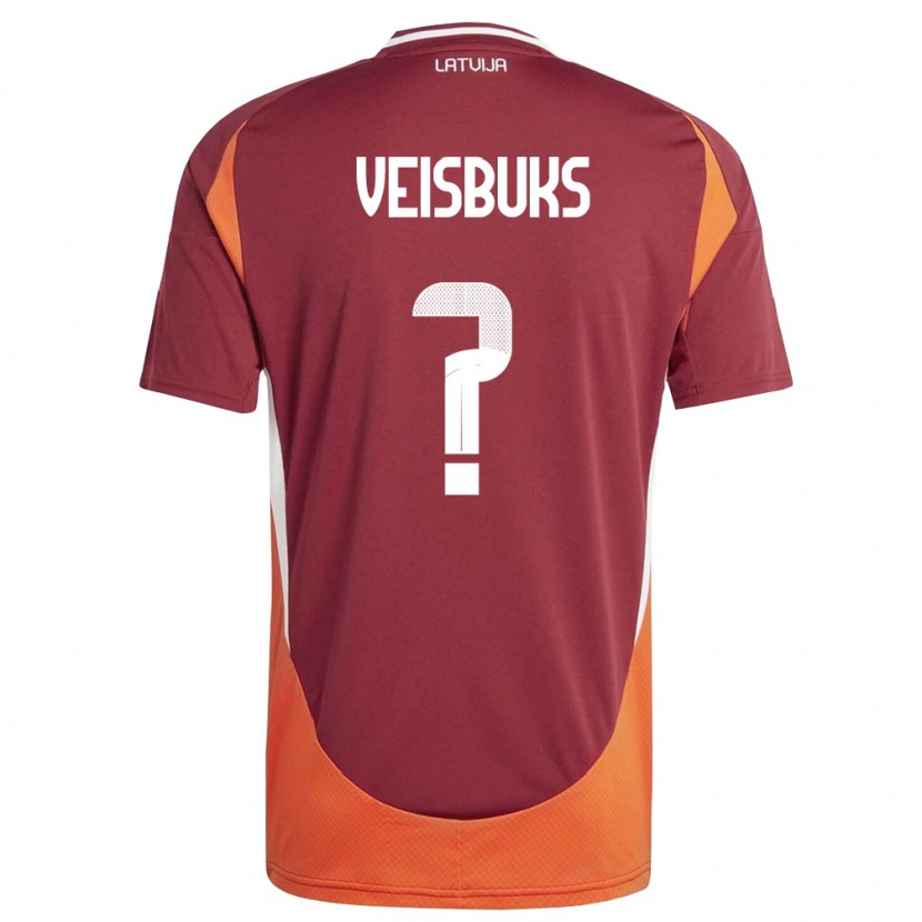 Danxen Mujer Camiseta Letonia Davis Veisbuks #0 Rojo Oscuro Blanco Naranja 1ª Equipación 26-28 La Camisa