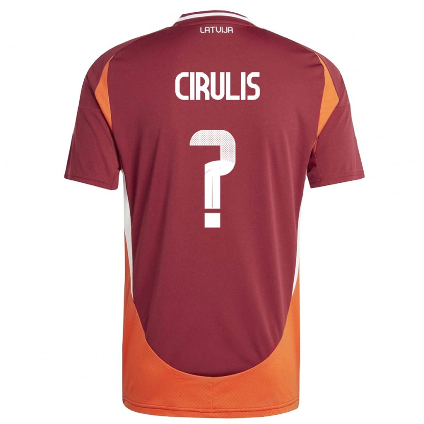 Danxen Mujer Camiseta Letonia Martins Cirulis #0 Rojo Oscuro Blanco Naranja 1ª Equipación 26-28 La Camisa