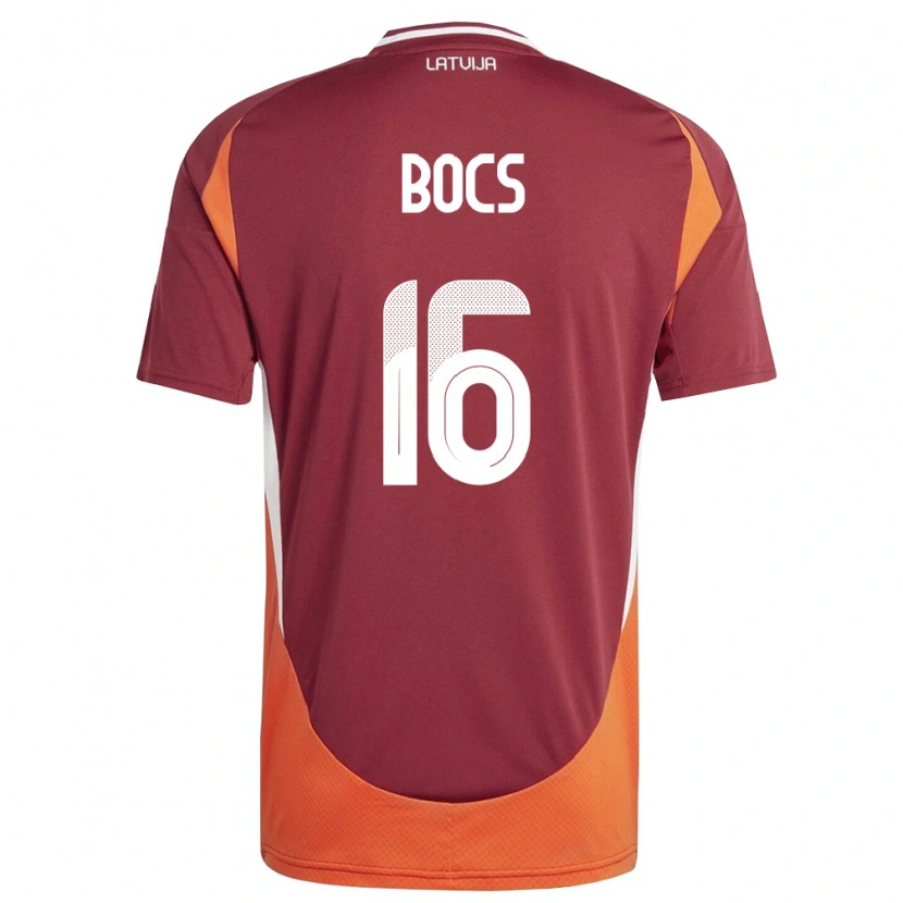 Danxen Mujer Camiseta Letonia Roberts Bocs #16 Rojo Oscuro Blanco Naranja 1ª Equipación 26-28 La Camisa