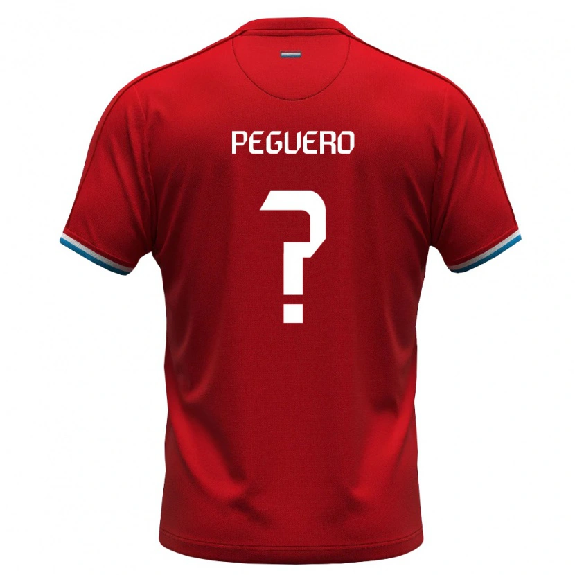 Danxen Mujer Camiseta Luxemburgo Lauro Peguero #0 Rojo Blanco Azul 1ª Equipación 26-28 La Camisa