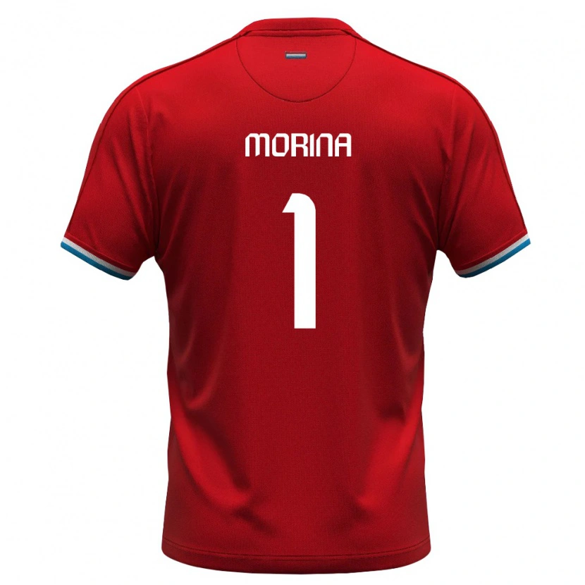Danxen Mujer Camiseta Luxemburgo Eltion Morina #1 Rojo Blanco Azul 1ª Equipación 26-28 La Camisa