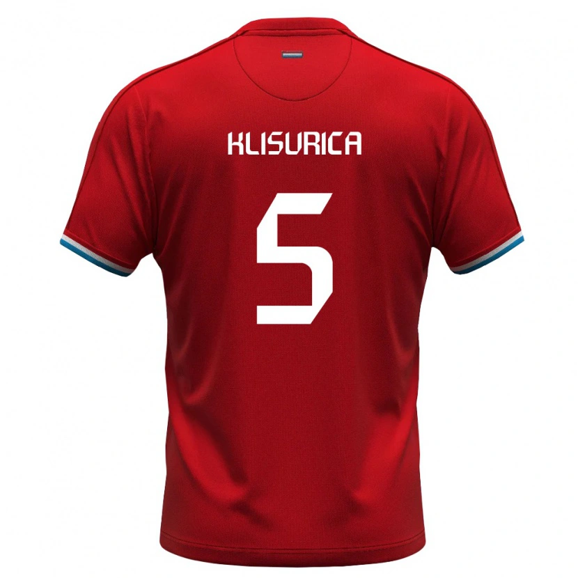 Danxen Mujer Camiseta Luxemburgo Roni Klisurica #5 Rojo Blanco Azul 1ª Equipación 26-28 La Camisa