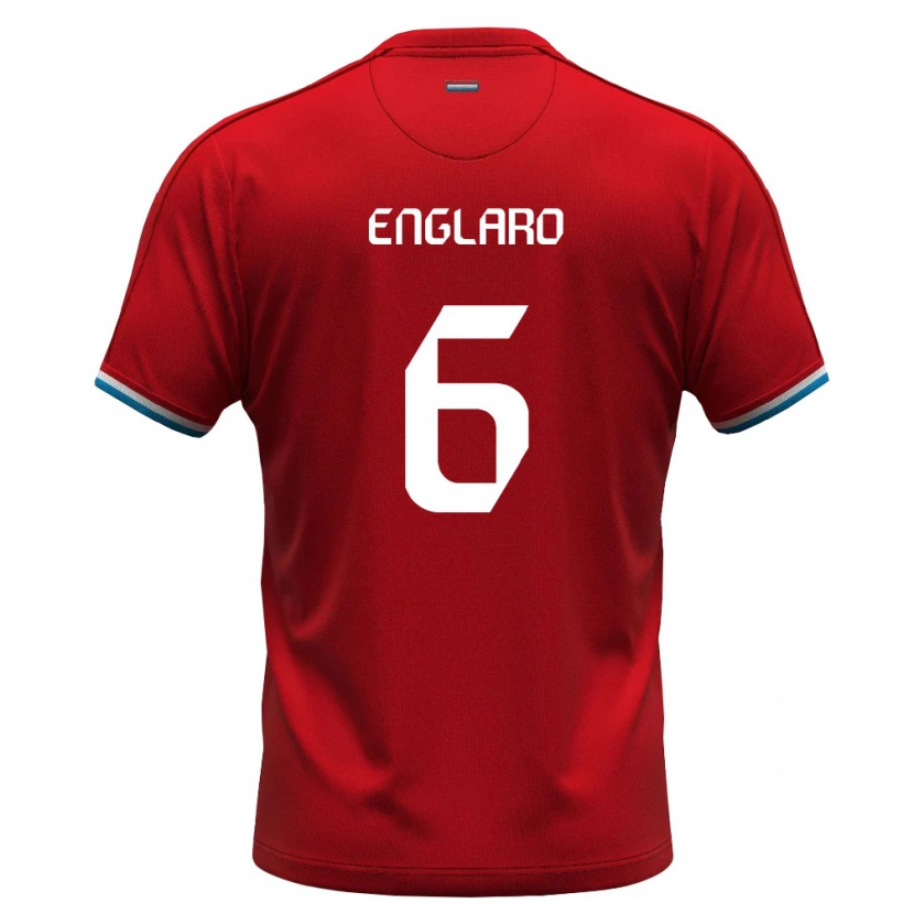 Danxen Mujer Camiseta Luxemburgo Ivan Englaro #6 Rojo Blanco Azul 1ª Equipación 26-28 La Camisa