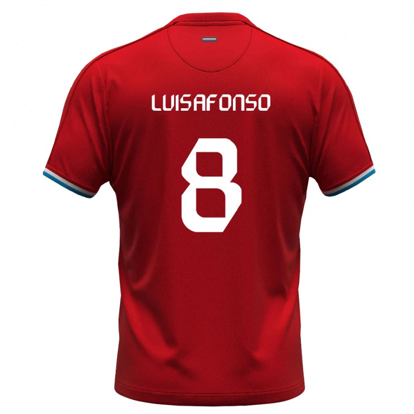 Danxen Mujer Camiseta Luxemburgo Hugo Luis Afonso #8 Rojo Blanco Azul 1ª Equipación 26-28 La Camisa