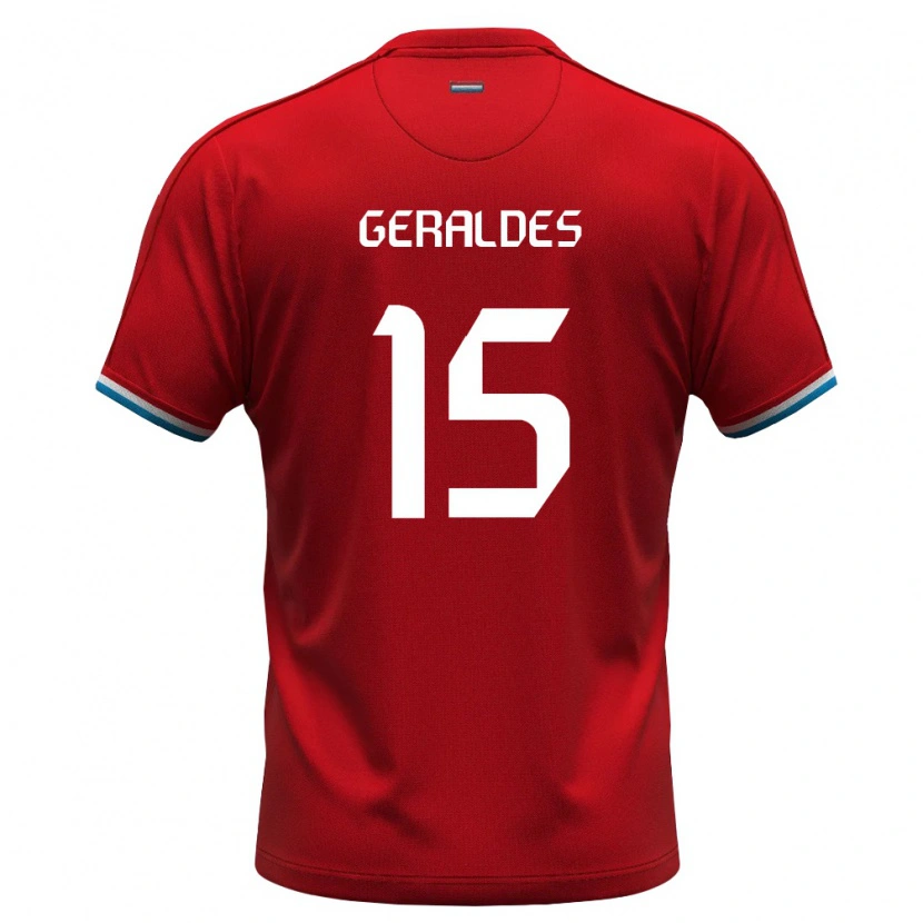 Danxen Mujer Camiseta Luxemburgo Tiago Geraldes #15 Rojo Blanco Azul 1ª Equipación 26-28 La Camisa
