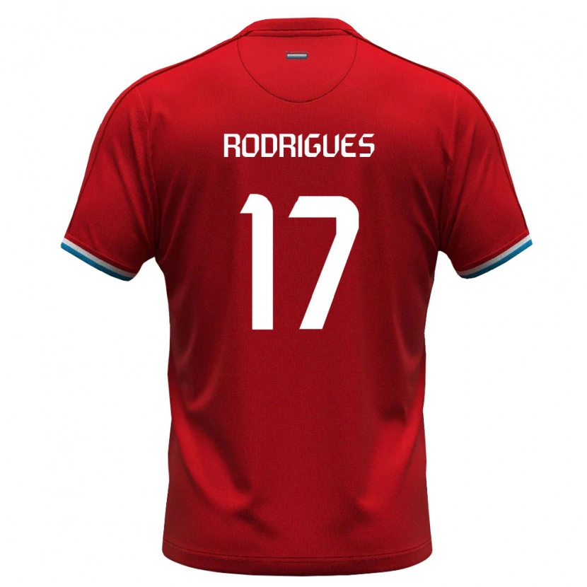 Danxen Mujer Camiseta Luxemburgo James Rodrigues #17 Rojo Blanco Azul 1ª Equipación 26-28 La Camisa