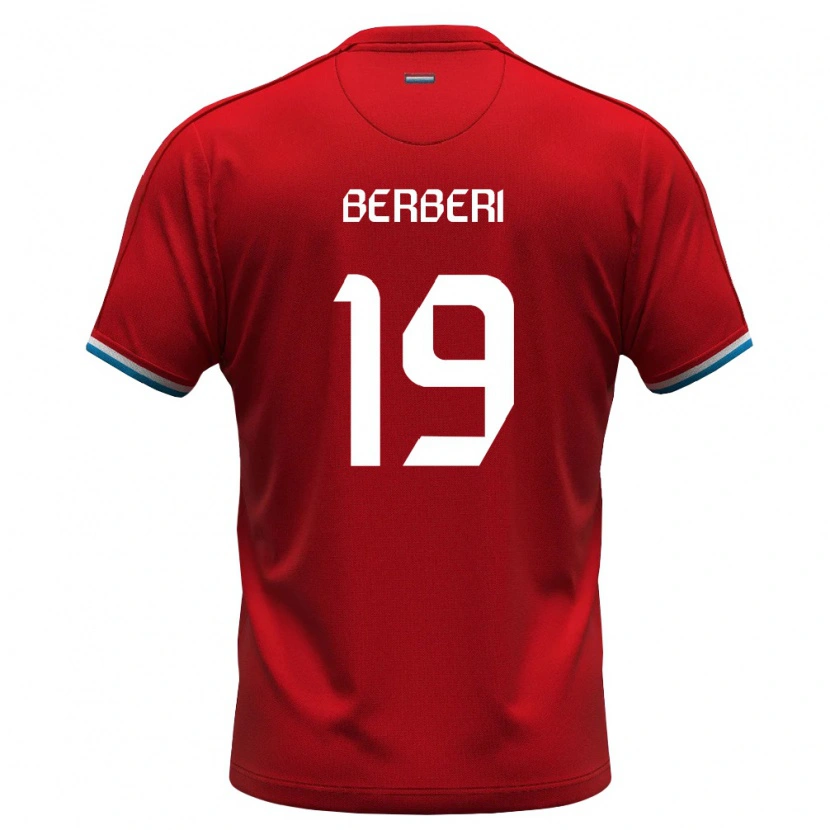 Danxen Mujer Camiseta Luxemburgo Rayan Berberi #19 Rojo Blanco Azul 1ª Equipación 26-28 La Camisa