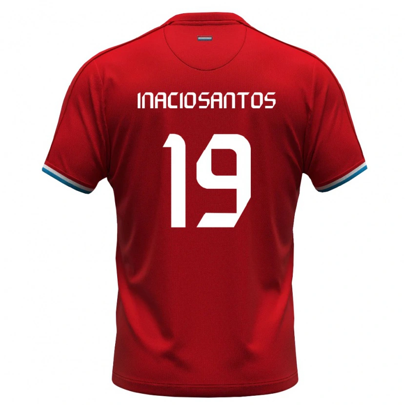 Danxen Mujer Camiseta Luxemburgo Santiago Inacio Santos #19 Rojo Blanco Azul 1ª Equipación 26-28 La Camisa