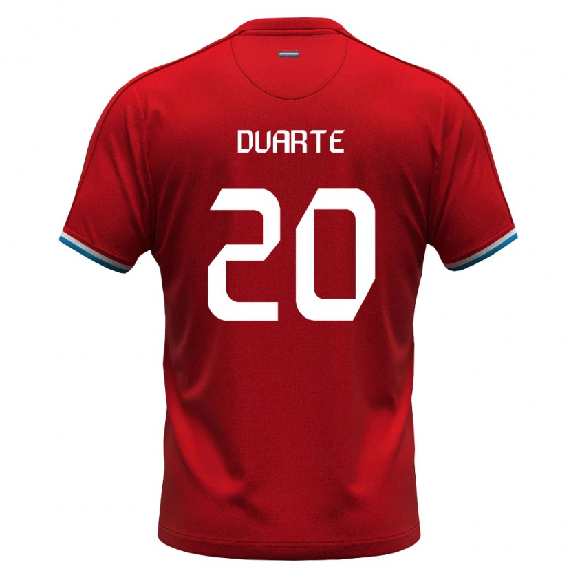 Danxen Mujer Camiseta Luxemburgo Diego Duarte #20 Rojo Blanco Azul 1ª Equipación 26-28 La Camisa