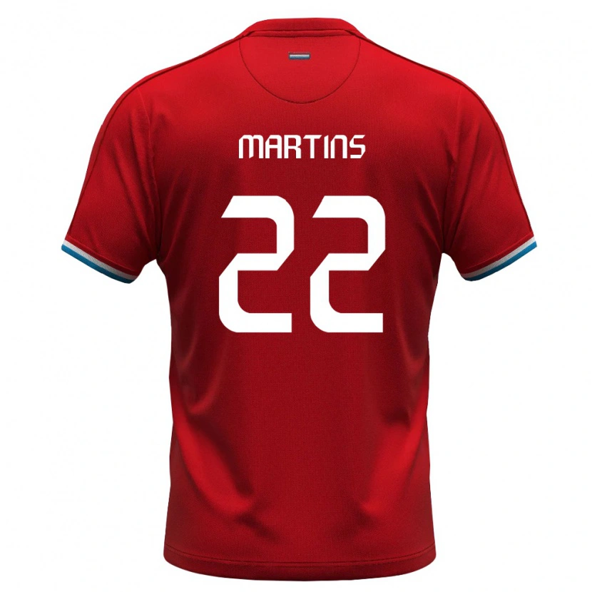 Danxen Mujer Camiseta Luxemburgo Marvin Martins #22 Rojo Blanco Azul 1ª Equipación 26-28 La Camisa