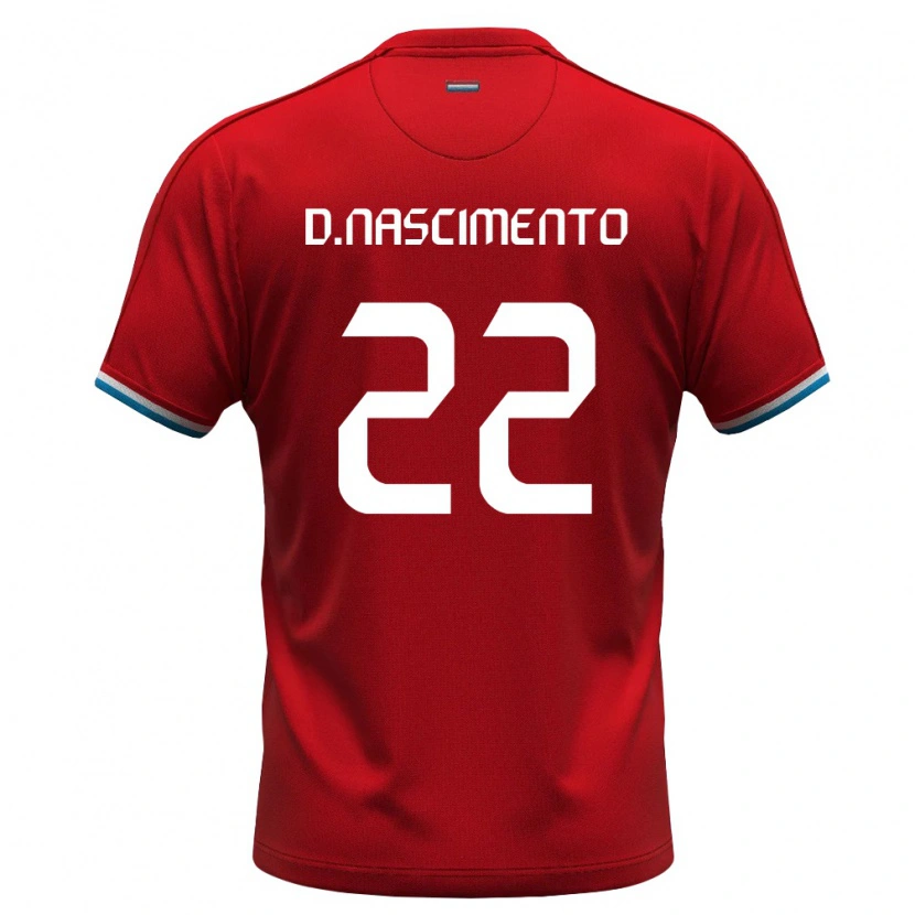 Danxen Mujer Camiseta Luxemburgo David Gonçalves Nascimento #22 Rojo Blanco Azul 1ª Equipación 26-28 La Camisa
