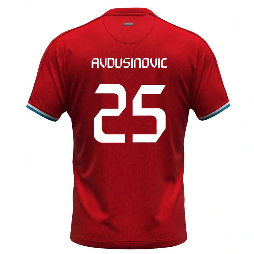 Danxen Mujer Camiseta Luxemburgo Kenan Avdusinovic #25 Rojo Blanco Azul 1ª Equipación 26-28 La Camisa