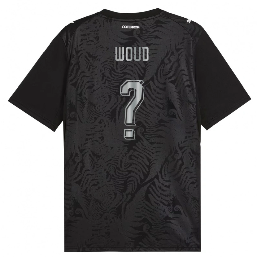 Danxen Mujer Camiseta Nueva Zelanda Michael Woud #0 Blanco Negro Gris 1ª Equipación 26-28 La Camisa