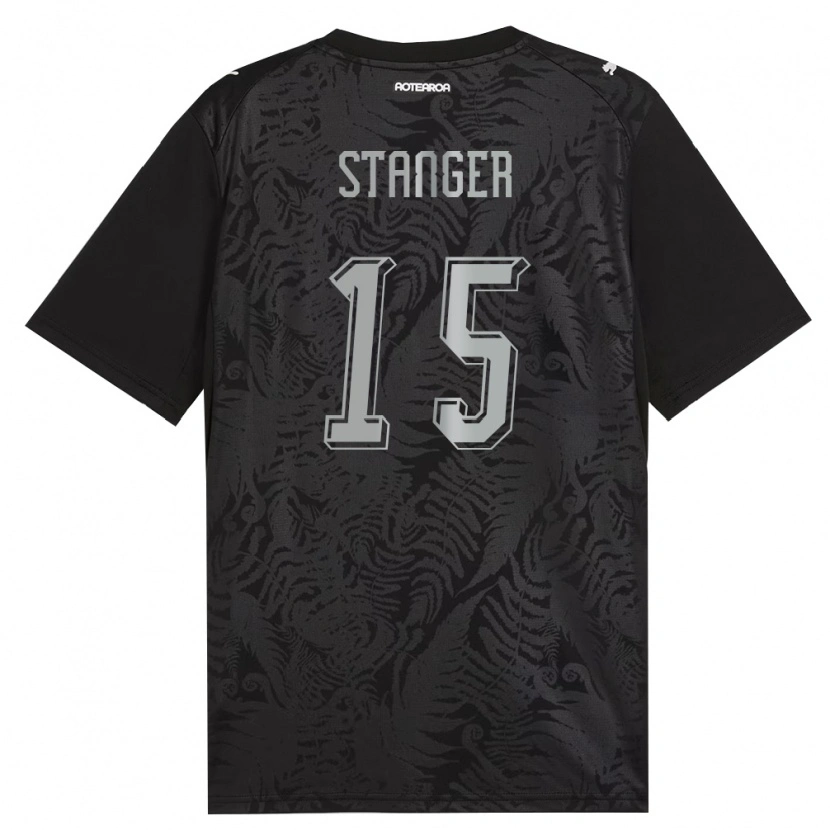 Danxen Mujer Camiseta Nueva Zelanda George Stanger #15 Blanco Negro Gris 1ª Equipación 26-28 La Camisa