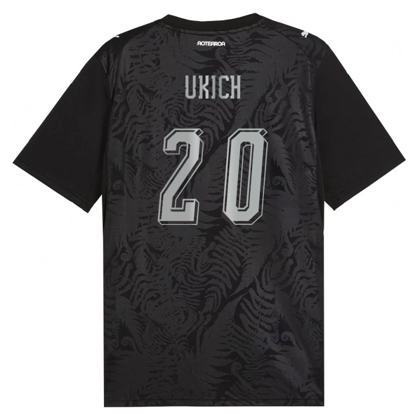 Danxen Mujer Camiseta Nueva Zelanda Stipe Ukich #20 Blanco Negro Gris 1ª Equipación 26-28 La Camisa