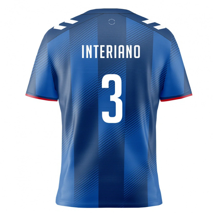 Danxen Mujer Camiseta Puerto Rico Jordan Interiano #3 Azul Real Rojo Blanco 1ª Equipación 26-28 La Camisa