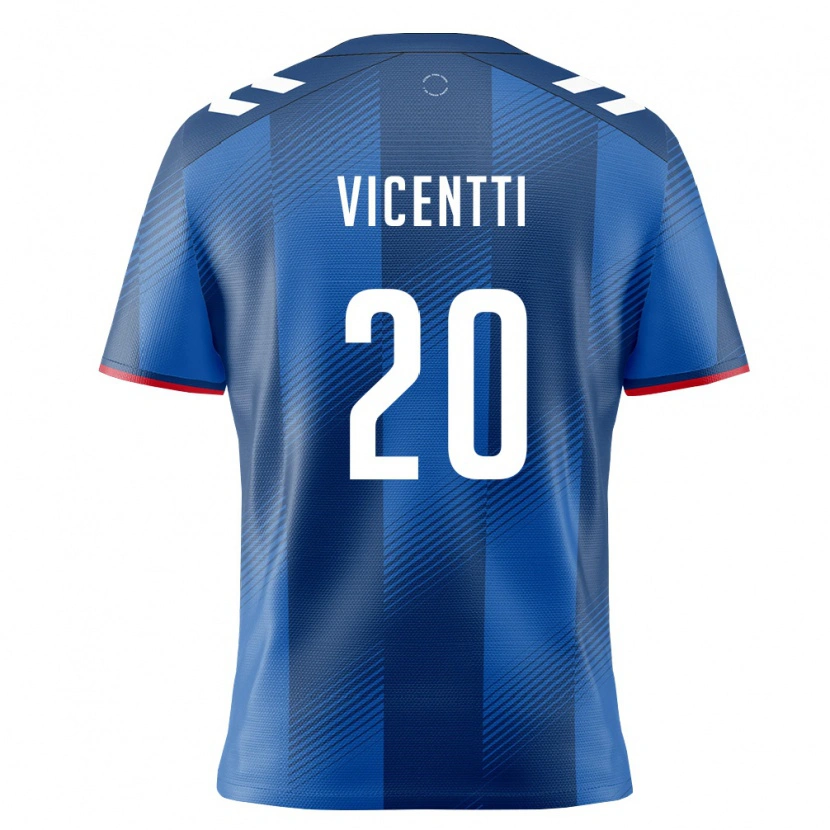 Danxen Mujer Camiseta Puerto Rico Isaiah Vicentti #20 Azul Real Rojo Blanco 1ª Equipación 26-28 La Camisa