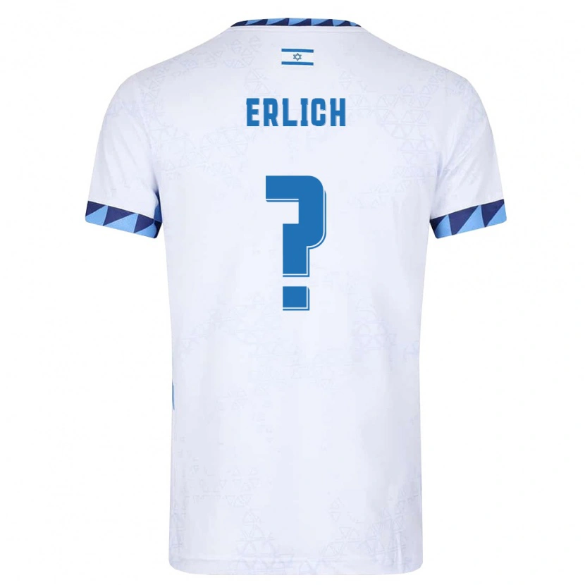 Danxen Mujer Camiseta Israel Maor Erlich #0 Blanco Azul Claro 1ª Equipación 26-28 La Camisa