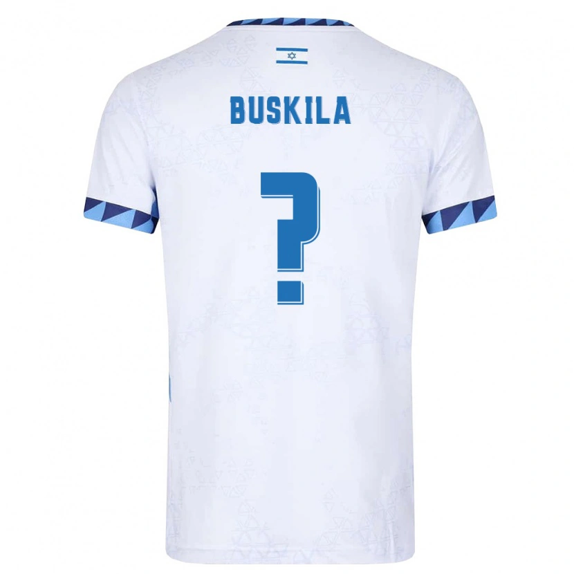 Danxen Mujer Camiseta Israel Mor Buskila #0 Blanco Azul Claro 1ª Equipación 26-28 La Camisa