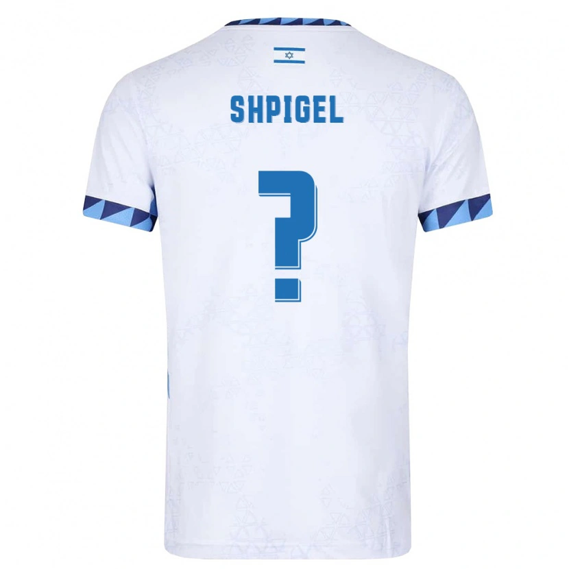 Danxen Mujer Camiseta Israel Liran Shpigel #0 Blanco Azul Claro 1ª Equipación 26-28 La Camisa