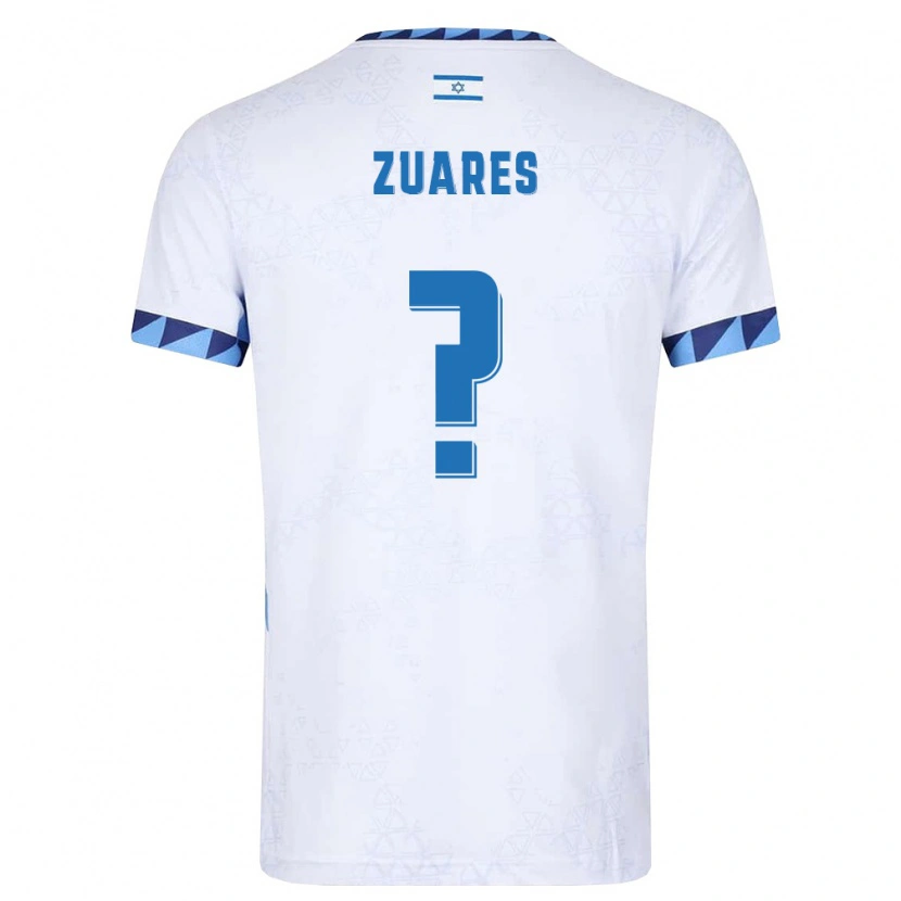 Danxen Mujer Camiseta Israel Ben Zuares #0 Blanco Azul Claro 1ª Equipación 26-28 La Camisa